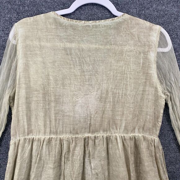 Sacred Threads Dress Womens M Silk Cotton Babydoll Tiered Boho Western Hippie - Picture 5 of 12